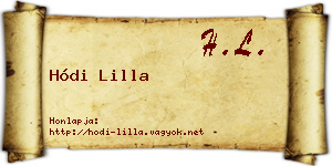 Hódi Lilla névjegykártya